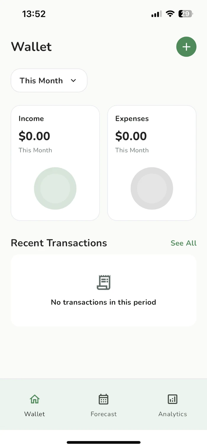 Wallet dashboard